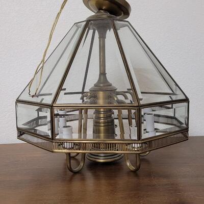 Lot 238: Vintage Mid Century Modern Glass Light Fixture 