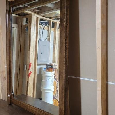 Lot 242: Vintage HEYWOOD WAKEFIELD Dresser w/ Mirror 68" x 19" x 32" Dresser / 50" x 37" Mirror