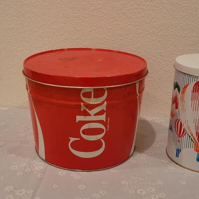 Lot 259: Vintage Coca-Cola Tin and Hot Air Balloon Tin
