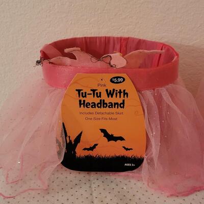 Lot 270: (3) Halloween Tutu Trick or Treat Buckets, Light Up Princess Cups, Straws and Cookie Cutters