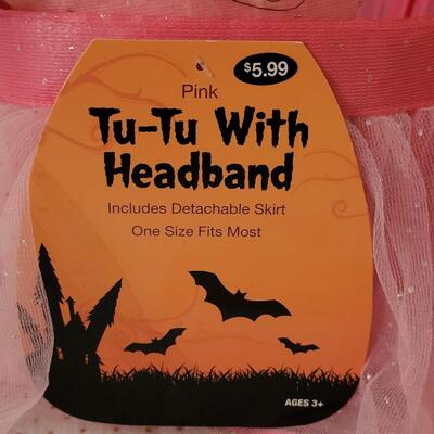 Lot 270: (3) Halloween Tutu Trick or Treat Buckets, Light Up Princess Cups, Straws and Cookie Cutters