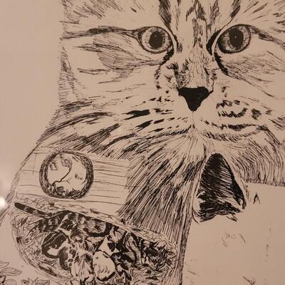 Lot 272: Cat Print Hand Signed by J. E. Campbell