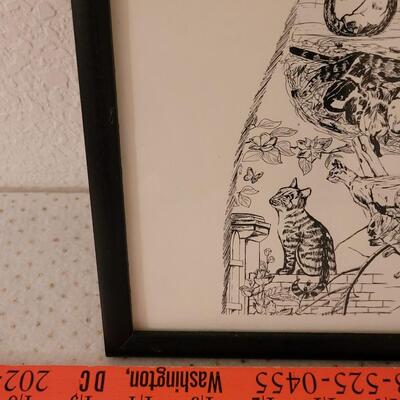 Lot 272: Cat Print Hand Signed by J. E. Campbell