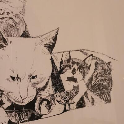 Lot 272: Cat Print Hand Signed by J. E. Campbell
