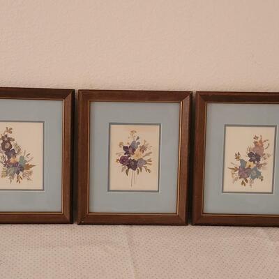 Lot 280: (3) Pressed Flower Artworks 