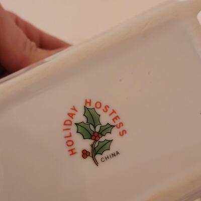 Lot 283:  Vintage Mixed Christmas Tea Set, Sleigh Dish and Ashtray 