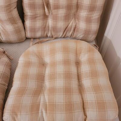 Lot 286: Set of 4 Tie On Seat Cushions (one is lighter than the others)