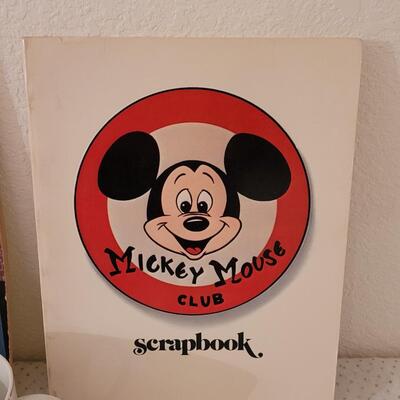 Lot 304:  Vintage Mickey Mouse Scrapbook, 1956 Magazine and Vintage Mug