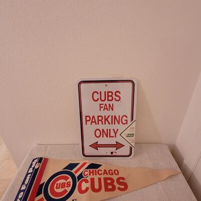 Lot 309:  Cubs Park Sign and Pennant