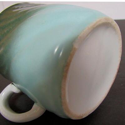 Old Mustache Mug With Floral Design, Unmarked