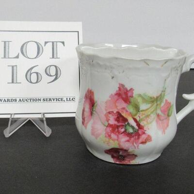 Old Mustache Cup With Pink Floral Design, Germany, Read Description