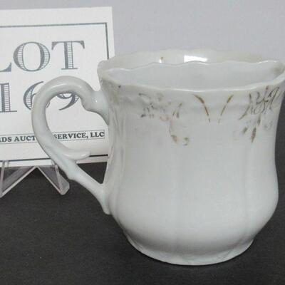 Old Mustache Cup With Pink Floral Design, Germany, Read Description
