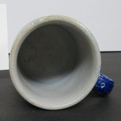 Nice Blue and Gray Stoneware Beer Mug, Marked B&D #2