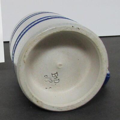 Nice Blue and Gray Stoneware Beer Mug, Marked B&D #2