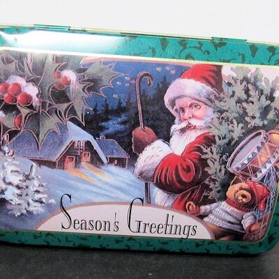 Santa Curved Top Small Tin, Modern
