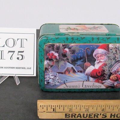 Santa Curved Top Small Tin, Modern
