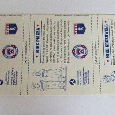 7 Strips of Baseball Cards, 3 of One, 4 of Another