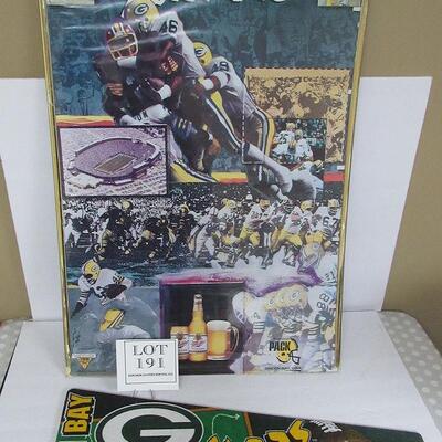 GB Packers Lg Poster and Large Wood Pennant Wall Hanging