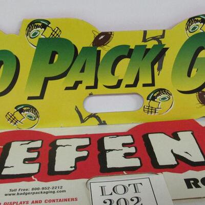 2 Large GB Packers Wave Stadium Signs Go Pack Go, Defense