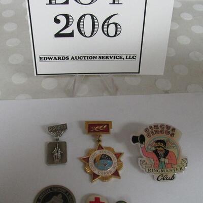 Lot of Misc Pins Foreign and Circus Circus, Green and Red Cross, More