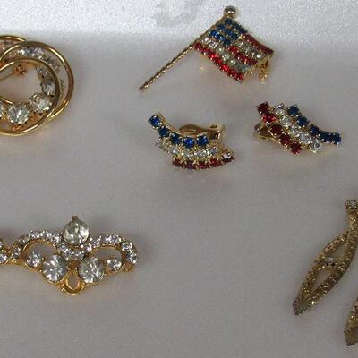 Contemporary Rhinestone Jewelry, Patriotic, Etc
