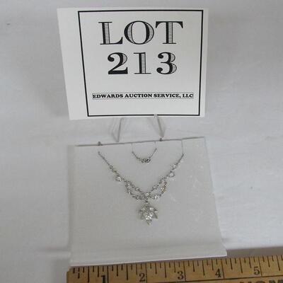 Pretty Vintage Sterling Rhinestone Necklace - Read description