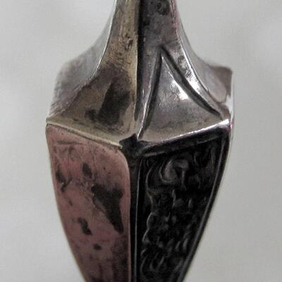 Nice 9" Long Sterling Silver Head Hat Pin with Metal Pin