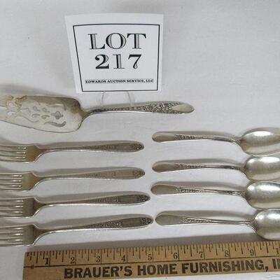 Vintage Lot of Silver Plate Silverware and Pie Server