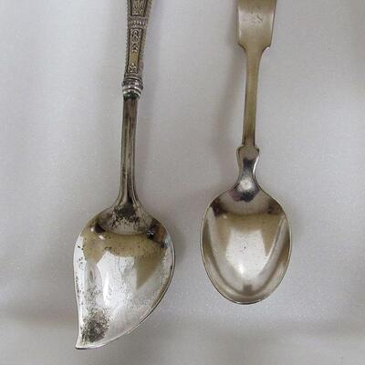 Holmes & Edwards Inlaid Sterling Spoon, Webster Sterling Handle Jelly Spoon Mayflower 1934