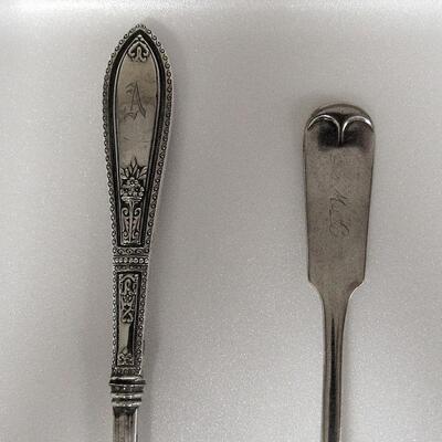 Holmes & Edwards Inlaid Sterling Spoon, Webster Sterling Handle Jelly Spoon Mayflower 1934