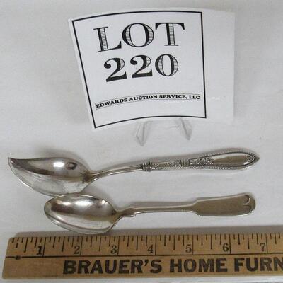 Holmes & Edwards Inlaid Sterling Spoon, Webster Sterling Handle Jelly Spoon Mayflower 1934