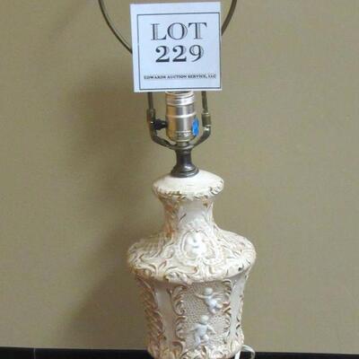 Vintage Large Lamp Angels and Dolphin Feet