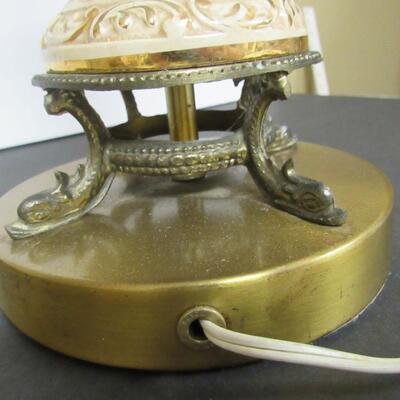 Vintage Large Lamp Angels and Dolphin Feet