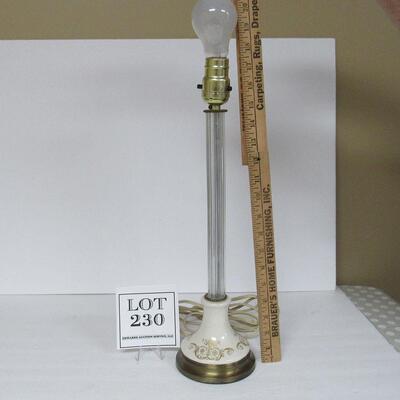 Vintage Tall Lamp With Glass Stem 
