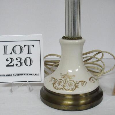 Vintage Tall Lamp With Glass Stem 
