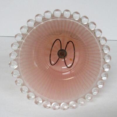 Old Pink and Clear Glass Lamp Shade