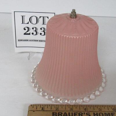 Old Pink and Clear Glass Lamp Shade