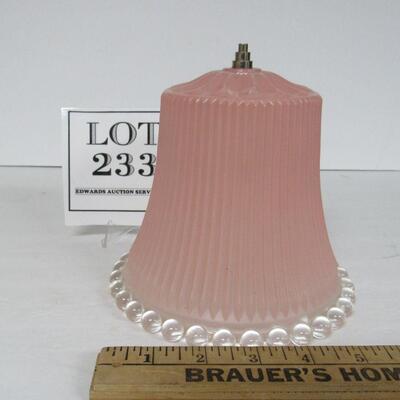 Old Pink and Clear Glass Lamp Shade