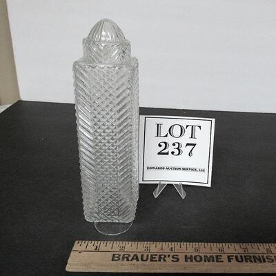 Tall Thin Clear Glass Art Deco Lamp Shade