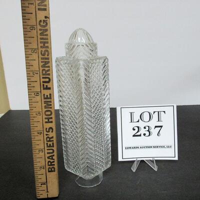 Tall Thin Clear Glass Art Deco Lamp Shade