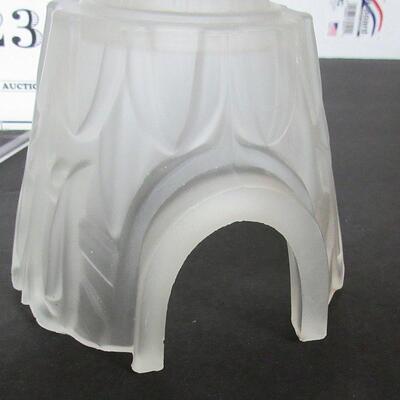 Matching Pair Good Quality Satin Glass Lamp Shades, Art Deco