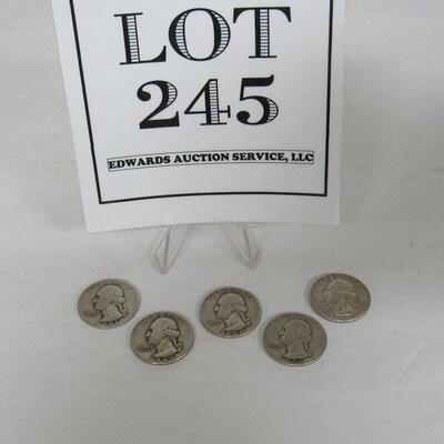 5 Old Silver Quarters