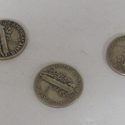 3 Old Silver Mercury Dimes, Read description