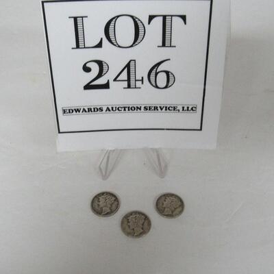 3 Old Silver Mercury Dimes, Read description