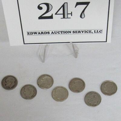7 Old Silver Roosevelt Dimes, Read Description