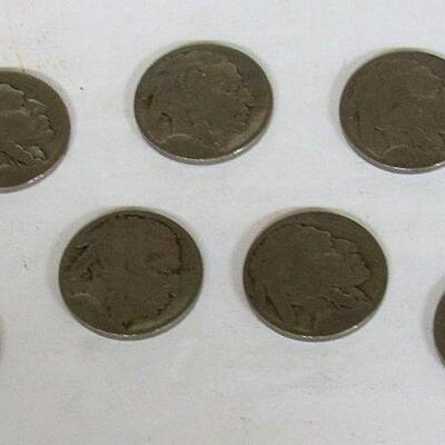 9 Buffalo Nickels No Dates for Crafting