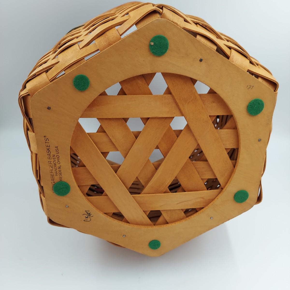 LONGABERGER LARGE BASKET W/ HANDLE 1997 W/ INSERTS