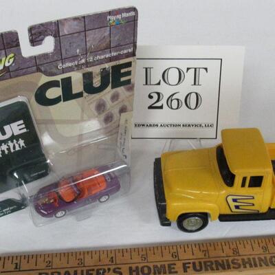 Johnny Lightning Clue Car and 1956 Ford Pick-up Truck Plastic, Strombecker USA