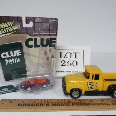 Johnny Lightning Clue Car and 1956 Ford Pick-up Truck Plastic, Strombecker USA