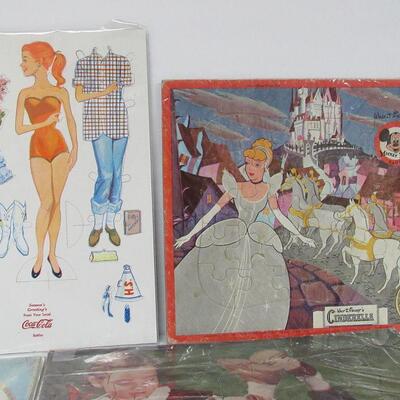 Vintage Childs Puzzles and Coca Cola Betty Paper Dolls